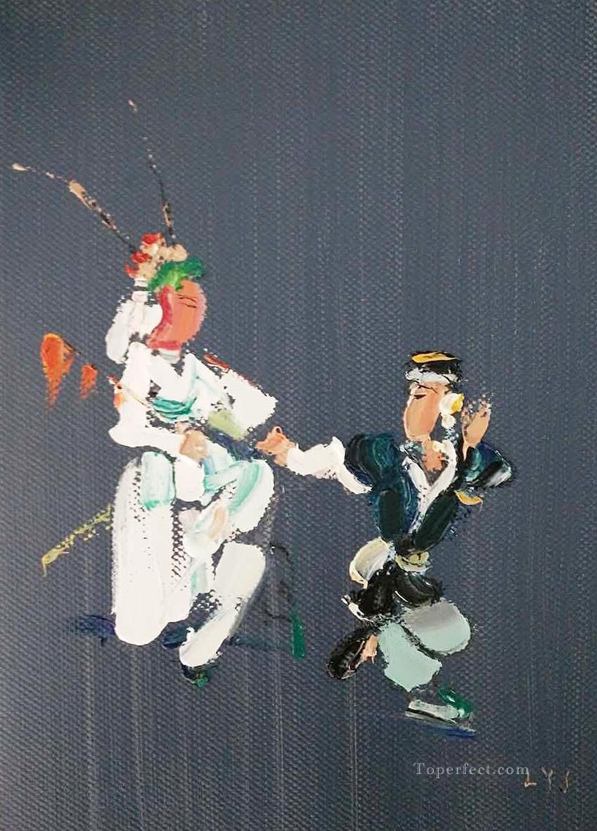 Opéra chinois au couteau 2 Peintures à l'huile
